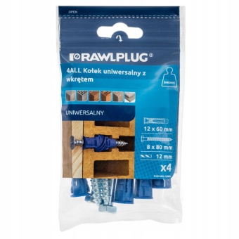 Zdjęcie Kołki uniwersalny Rawlplug 12 x 60 mm 0,18 kg / 4 szt.