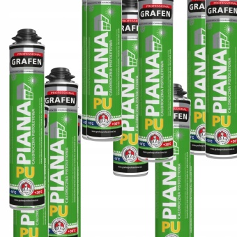 Zdjęcie Piana zestaw 12 szt całoroczna pistoletowa GRAFEN PROFESSIONAL 750 ml