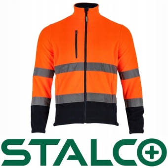 Zdjęcie POLAR MĘSKI ODBLASKOWY POMARAŃCZOWY BLUZA ROBOCZA STALCO r. XXXL