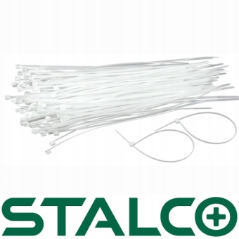 Zdjęcie Opaska kablowa zaciskowa STALCO biała 80x 2.5mm 100 sztuk